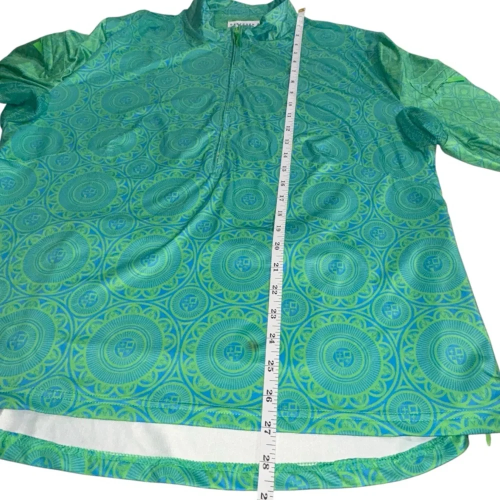 Gretchen Scott St Lawrence Half Zip Pullover Turq Kelly Medallion XL - Picture 15 of 16